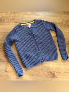 Mini Boden Periwinkle Button Front Cardigan, size 7-8